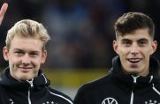 Julian Brandt (l.) und Kai Havertz gemeinsam beim Nationalteam (