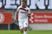 RWE-Spieler Kevin Grund war beim letzten Sieg 2017 in Gladbach für die Essener am Ball (