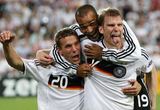 Von links: Lukas Podolski, David Odonkor und Per Mertesacker.