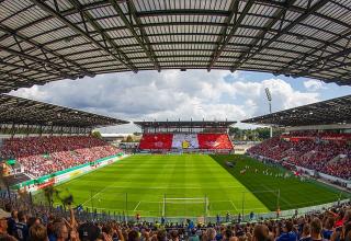 Das Stadion an der Hafenstraße ist nicht nur im DFB-Pokal stets sehr gut gefüllt sondern auch in der 3. Liga ein Zuschauermagnet.