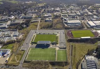 Luftaufnahme: Die IMS-Arena in Velbert.