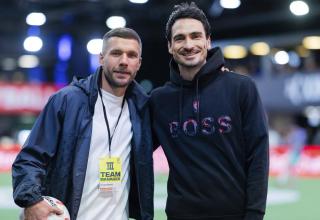 Baller-League-Gründer Lukas Podolski und Mats Hummels.