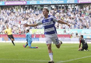 Patrick Sussek jubelt nach einem Tor für den MSV Duisburg.