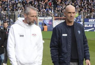 RB-Trainer Marco Rose (links) mit dem damaligen Bochum-Coach Thomas Letsch.