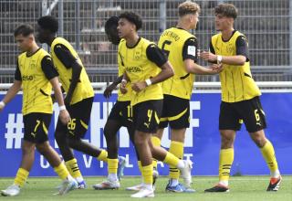 Hatte auch gegen Preußen Münster Grund zum Jubeln: Die U19 des BVB.