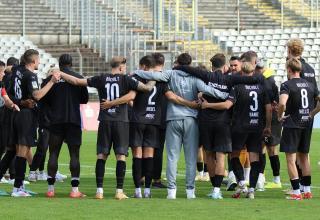 Der 1. FC Bocholt im Spielerkreis.