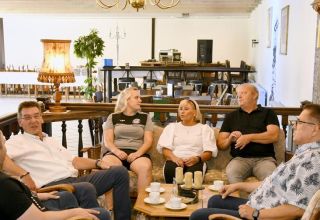 Von links: Dennis Helfer, Christian Fischer, Nadine Thiene, Anne Weis, Wolgang Groß, Georg Sokoll. 