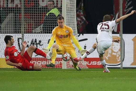 Thomas Müller, Bernd Leno, Bayer Leverkusen, Bayern München