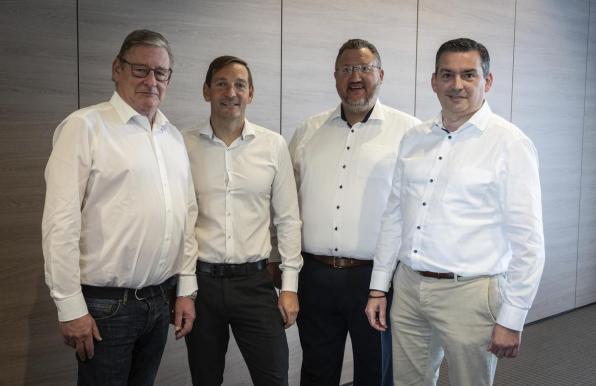 Thomas Maaßen, Andreas Tappe, Kai-Uwe Otto und Jörg Dahms (von links) bilden das Team "MSV-Zukunft".