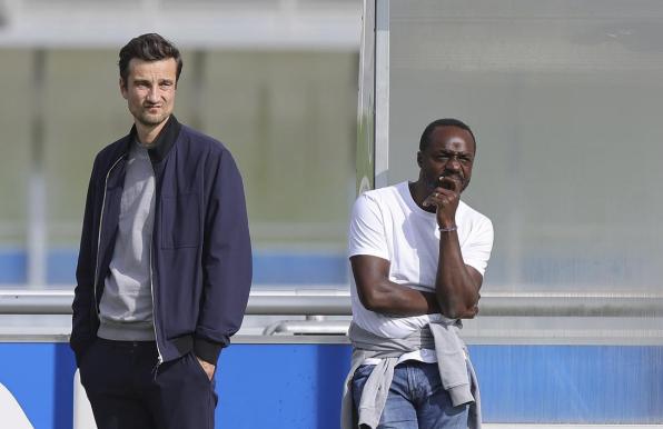 Auf Trainersuche: Kaderplaner Ben Manga (rechts) und Vorstandsboss Matthias Tillmann (links).