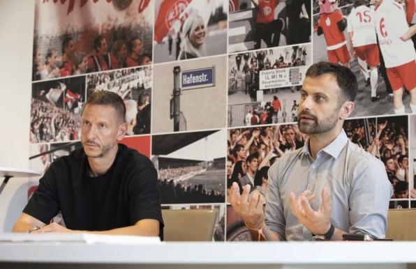 Marc-Nicolai Pfeifer (links, Vereinschef) und Alexander Rang (Vertriebsvorstand) von Rot-Weiss Essen im großen Interview.