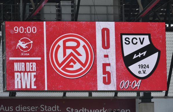 Eine 0:5-Heimklatsche kassierte RWE in der Saison 2023/24 gegen den SC Verl.