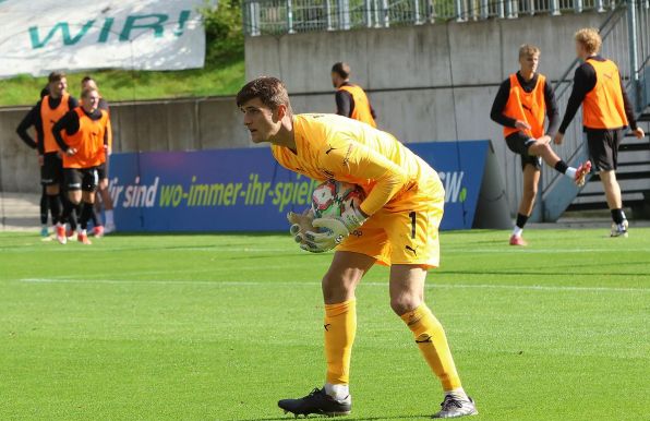 Lucas Fox, Torwart beim 1. FC Bocholt und Kandidat für die Nationalmannschaft. 