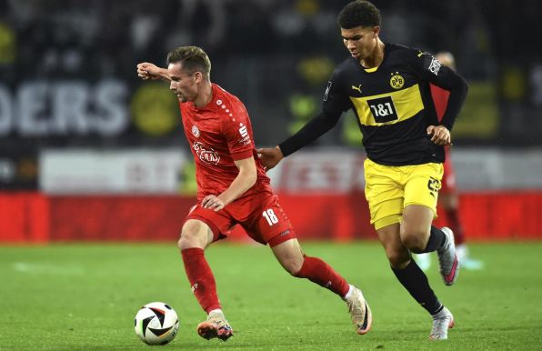 Jordi Paulina, hier gegen Rot-Weiss Essen, traf doppelt für die BVB-U23. 